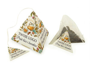 Herbata w piramidce (zawieszka reklamowa)